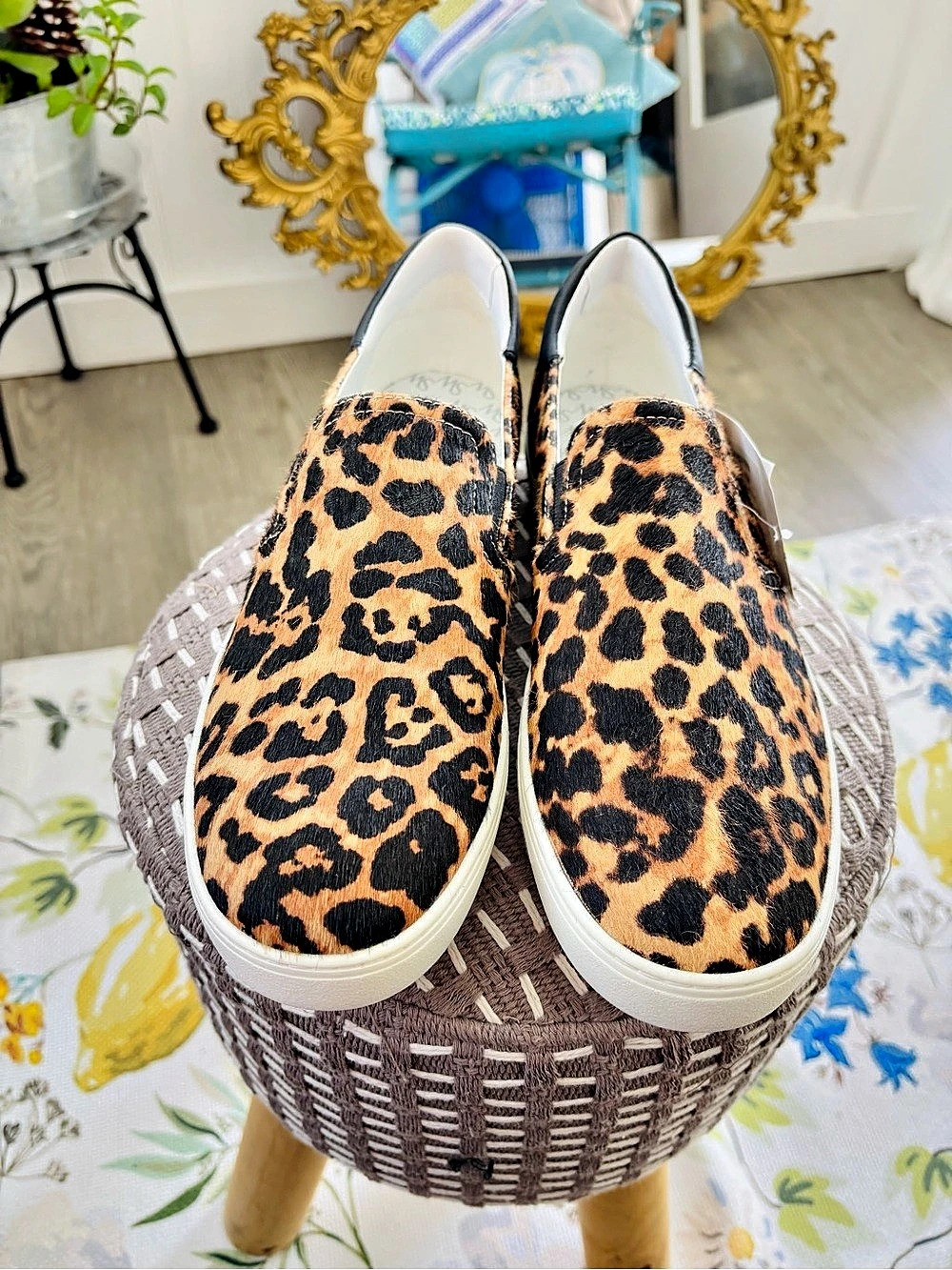 Stuart Weitzman Daryl Slip-On Sneaker Daryl Leopard Calf Hair Slip-On Sneakers